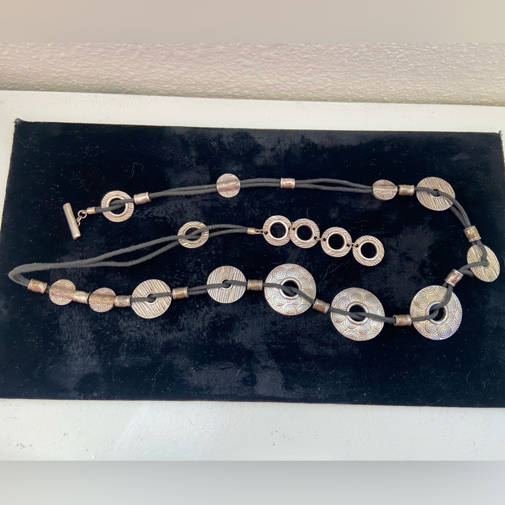 Silver tone beaded belt